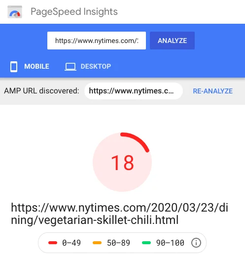Page Speed test results Page Speed test results