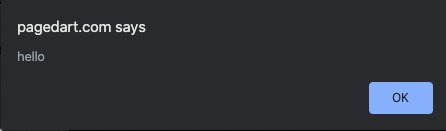 Show alert with Hello text