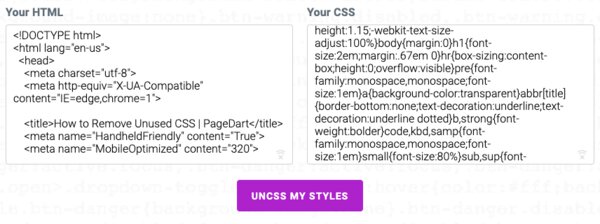 UnCSS Online