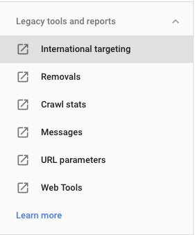 Google Search Console: Legacy Tools
