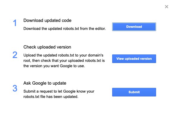Test robots.txt blocking menu