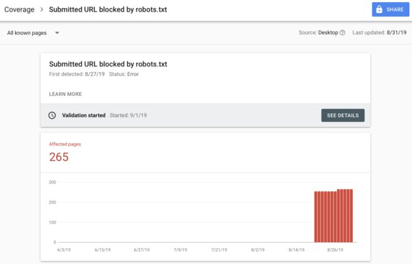 Submitted URL Blocked by Robots txt