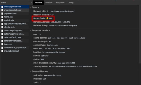 Google Chrome Developer Tools 301